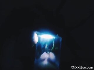 Midnight zoophilia with a man sticking his dick into a jar with insects