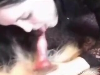 Tender brunette kissing ALL over that delicious peen