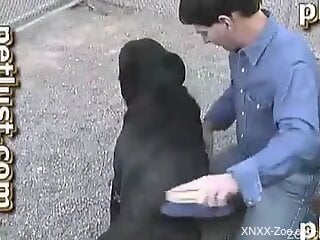 Dude in a wig appreciates the taste of dog's dick